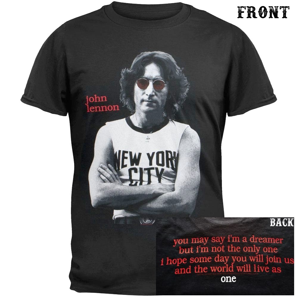 John Lennon ロックtシャツ バンドtシャツメンズ John Lennon New York City Photo Black ジョンレノン オフィシャルtシャツ S M L Xl Xxl バンドtシャツとロックtシャツならtokyo Roxx