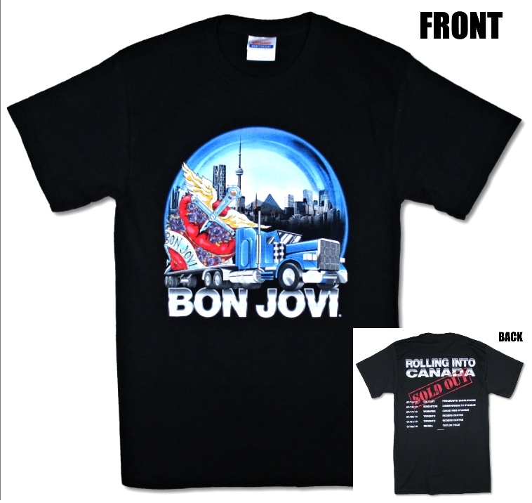 BON JOVI】ロックTシャツ バンドTシャツ BON JOVI Rolling Into Canada 