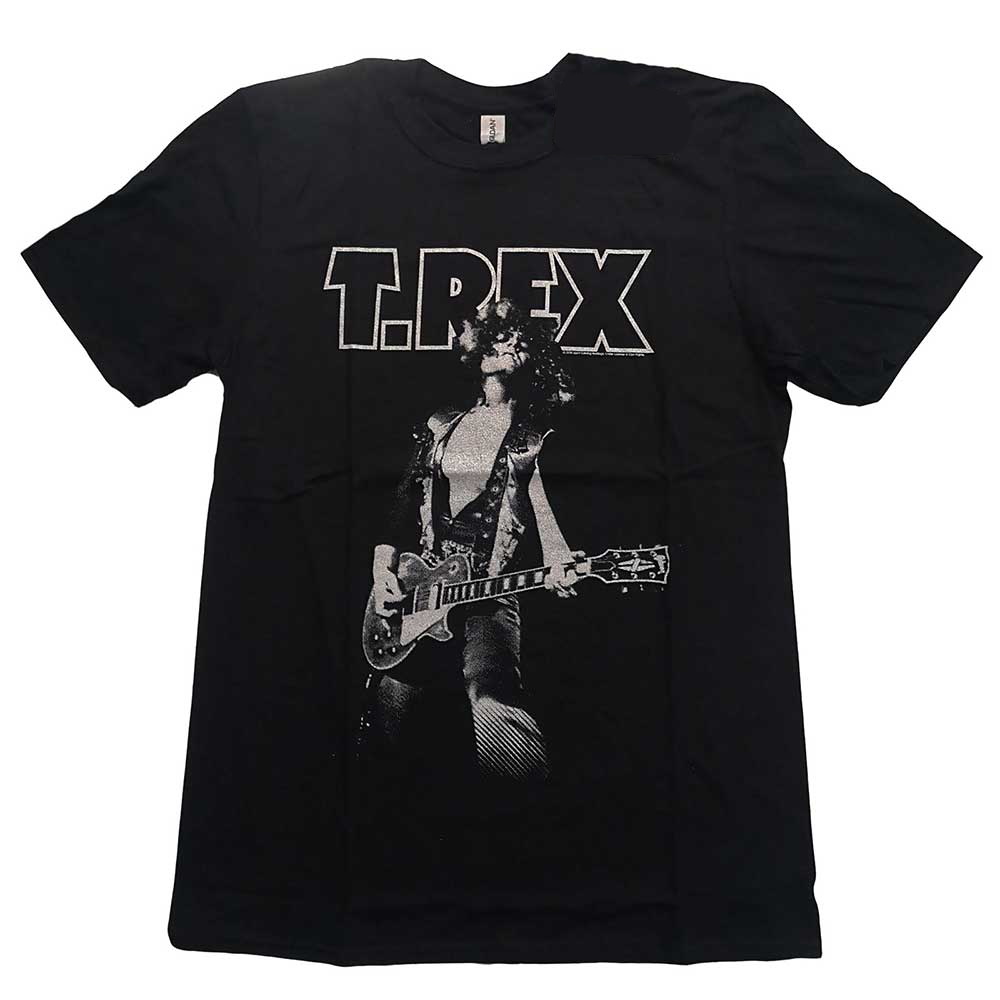 【T-REX】ロックTシャツ メンズ バンドTシャツ メンズ T-REX Marc Bolan Rockin' BlacKu0026Silver T-レックス  オフィシャル バンドTシャツ S/M/L/XL/XXL