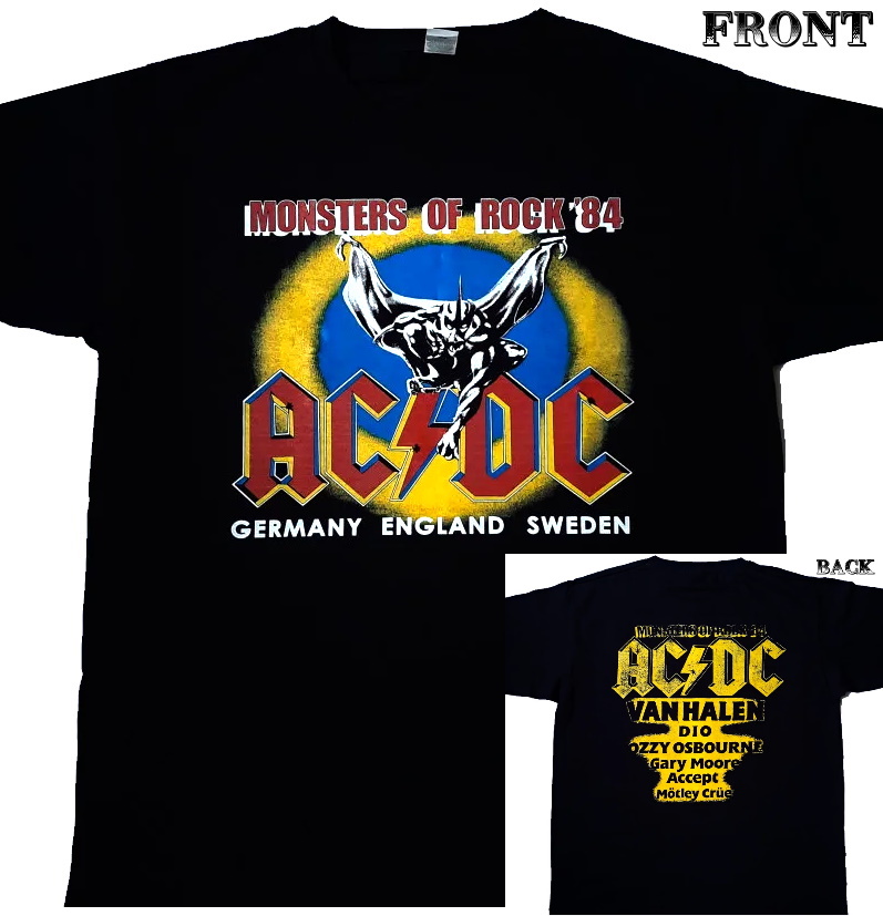 MONSTERS OF ROCK 】ロックTシャツ メンズ バンドTシャツ メンズ MONSTERS OF ROCK Germany UK  Sweden Tour 1984 モンスターズ・オブ・ロック ツアー バンドTシャツ S/M/L/XL/XXL/XXXL | バンドTシャツと ロックTシャツならTOKYO ROXX