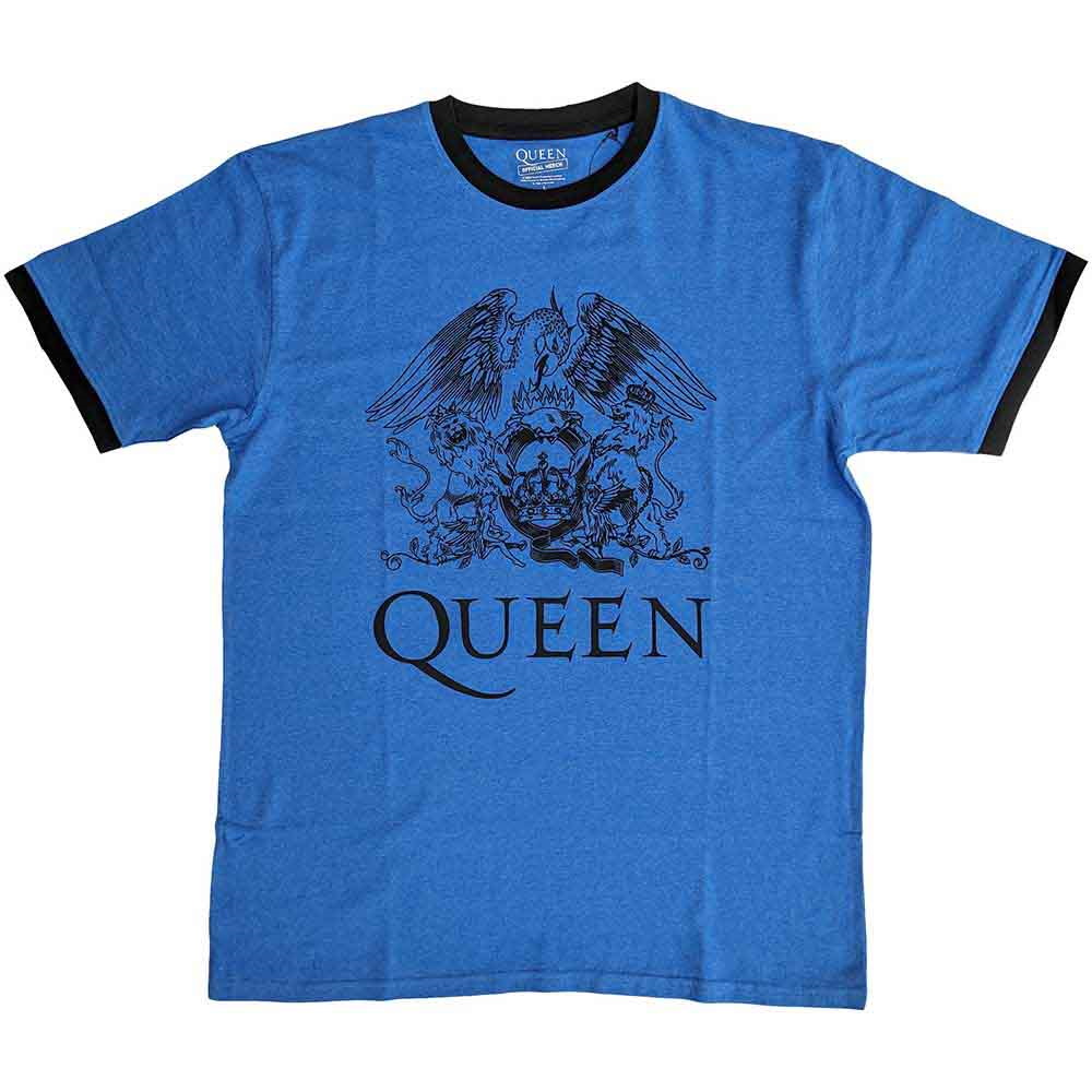 QUEEN】ロックTシャツ メンズ バンドTシャツ メンズ QUEEN Logo Blue ...