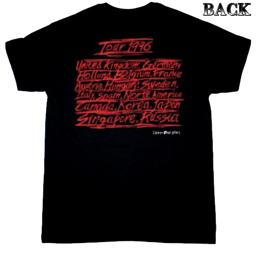 DEEP PURPLE】ロックTシャツ メンズ バンドTシャツ メンズ DEEP PURPLE PURPENDICULAR TOUR 1996  Black ディープ パープル ツアー バンドTシャツ S/M/L/XL/XXL | バンドTシャツとロックTシャツならTOKYO ROXX